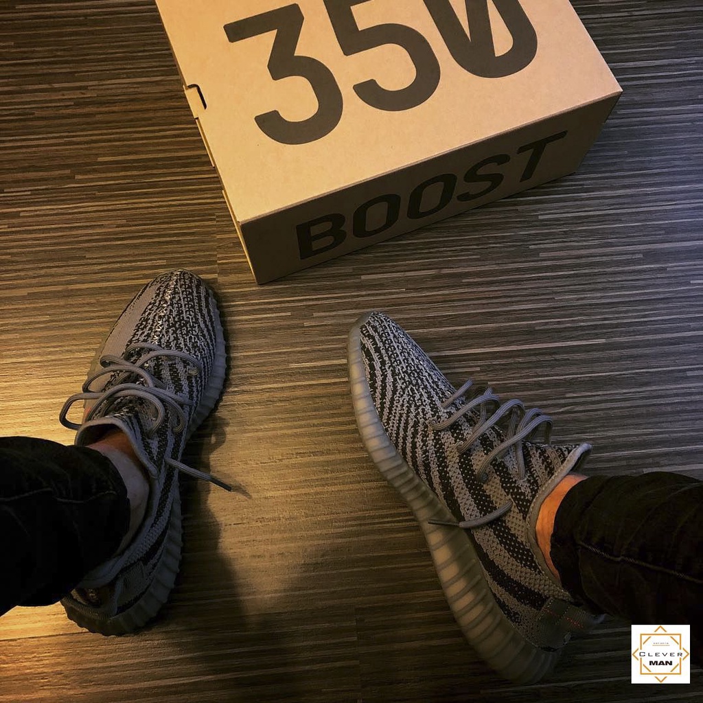 Giày Thể Thao Sneakers Yz 350 V2 Beluga 2.0 Xám Chữ Đỏ Cực Đẹp Cho Cả Nam Và Nữ