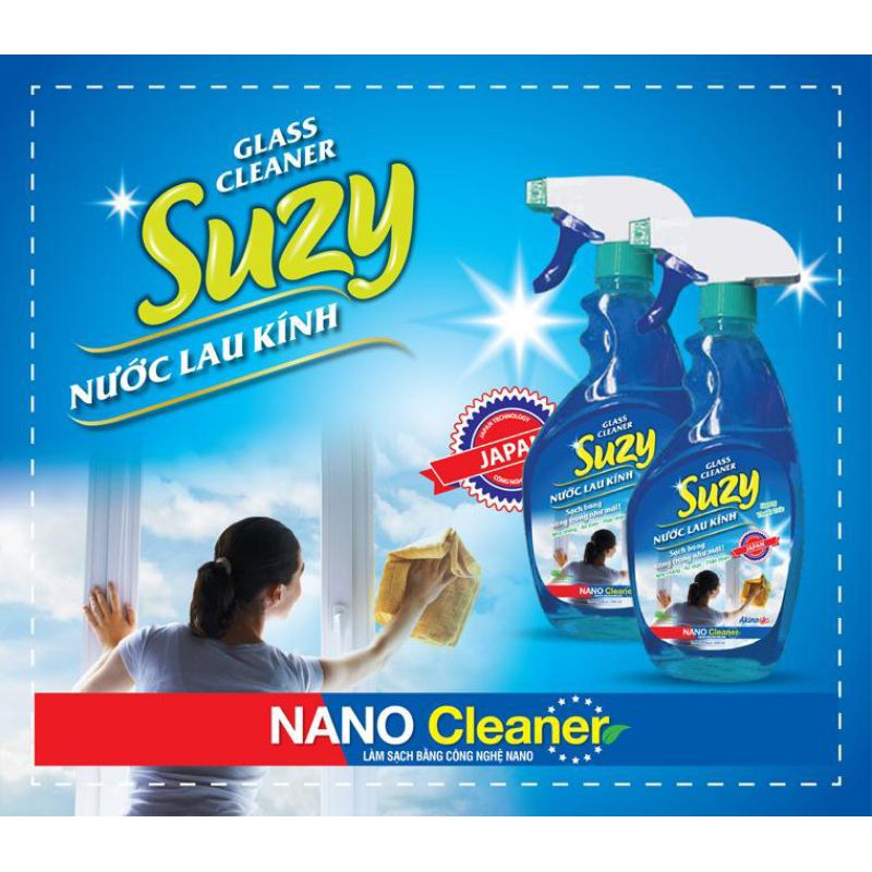 Nước lau kính SUZY 500ml - thành phần HỮU CƠ, chất lượng NHẬT BẢN