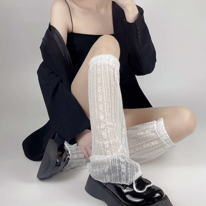 Tất Chân Lưới Mỏng Họa Tiết Hoa Phong Cách Lolita Cho Nữ