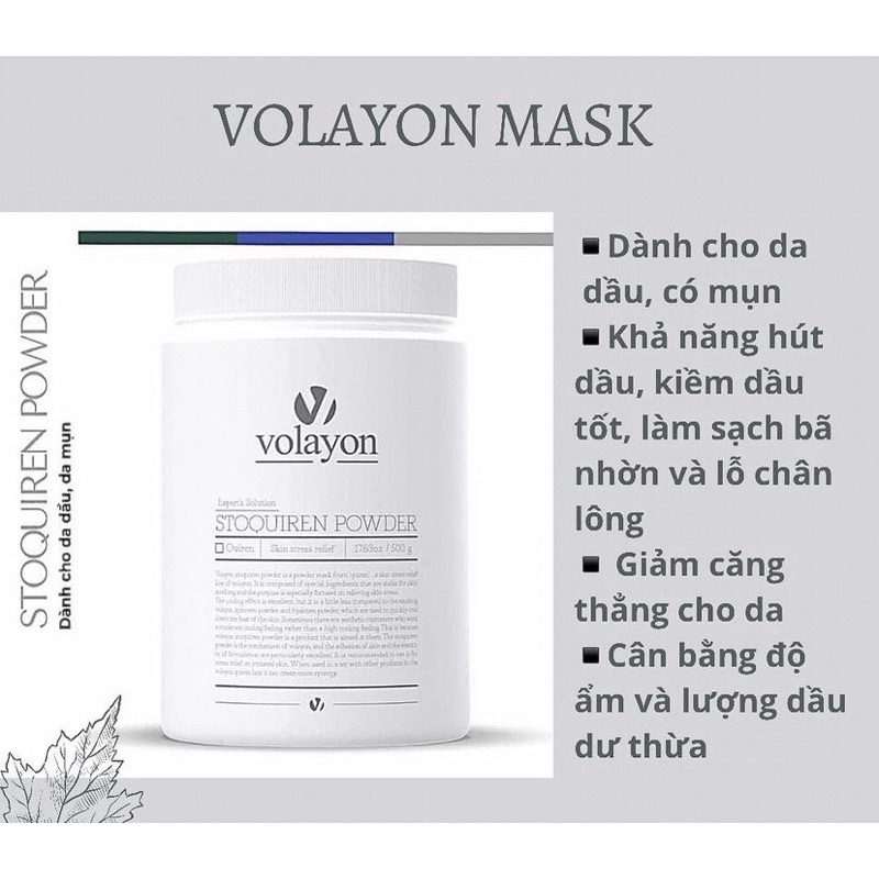 Mặt Nạ Tảo Xoắn V O L A Y O N Spinnem / Hyaloten / Stoquiren Powder
