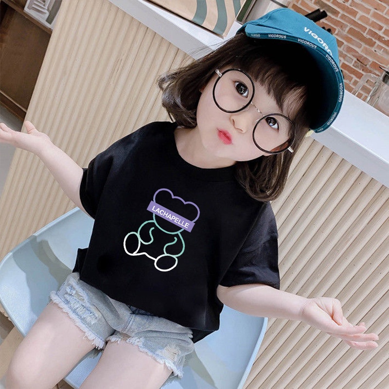 áo thun bé gái Áo Thun Cotton Tay Ngắn Thoáng Khí In Họa Tiết Hoạt Hình Dành Cho Bé Gái