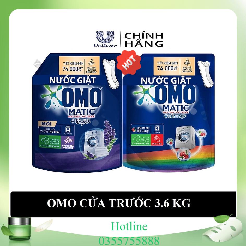 Nước Giặt Cửa Trước OMO Matic Bền Đẹp túi 3.6 kg