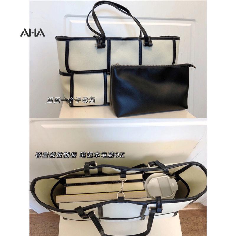 Túi xách AHA OFFICIAL vải canvas cỡ lớn phong cách Hàn Quốc mới