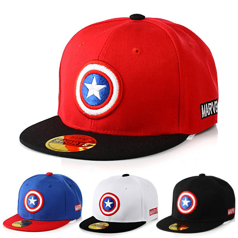 Mũ Lưỡi Trai Vải Cotton In Hình Captain America Phong Cách Hiphop Cho Bé