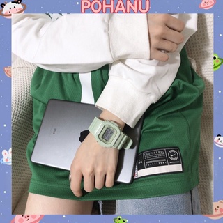 Đồng hồ Pohanu nữ shhors xanh matcha thể thao dây cao Su DH78
