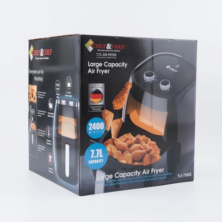 NỒI CHIÊN KHÔNG DẦU CHEF&amp;CHEF YJ-706S 7.7L THIẾT KẾ ƯU VIỆTKIỂU DÁNG HIỆN ĐẠI