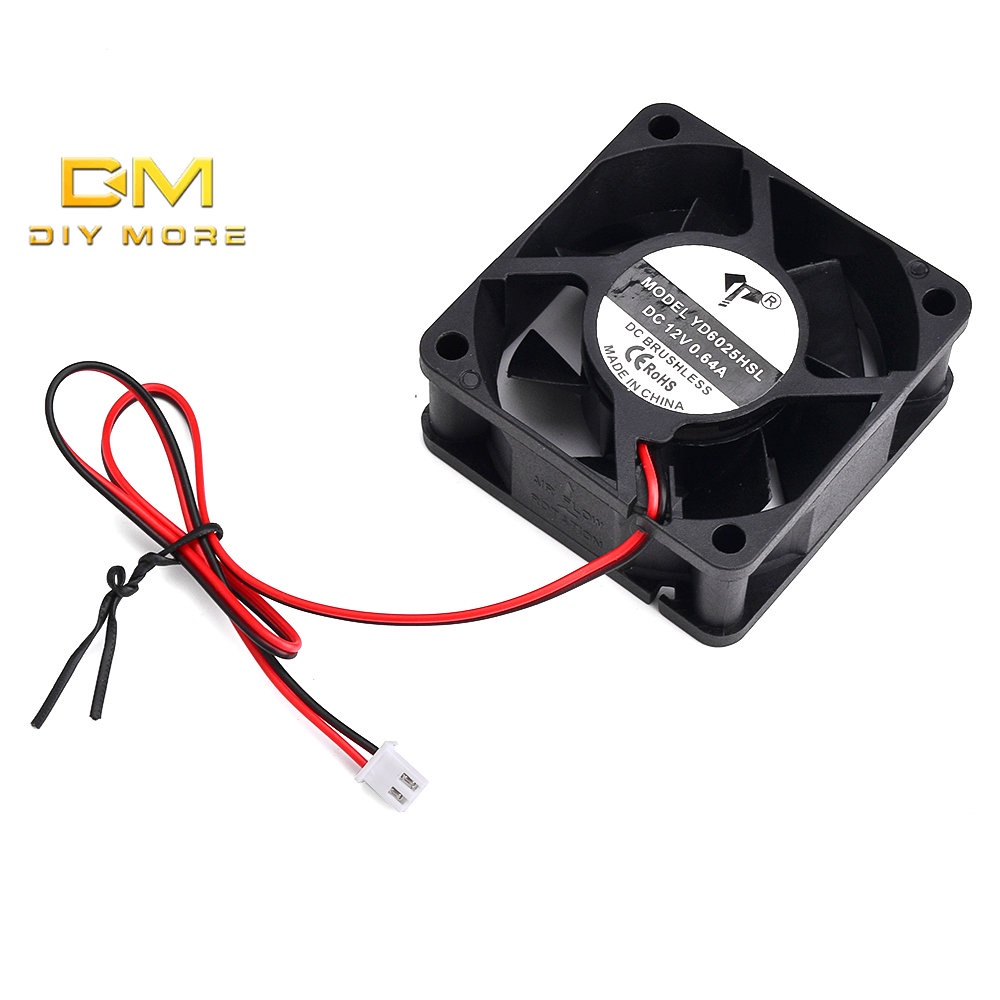 Quạt tản nhiệt DIYMORE hai dây 6025 DC12V 0.64A 2PIN không ồn
