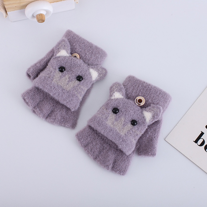 Găng tay hở ngón giữ ấm cao cấp thời trang xinh xắn dành cho bé