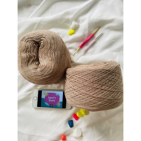 Yarn - Sợi 100% Cotton_Hàng Ý - Sợi chập  - Mền bóng nhẹ - Móc áo váy áo dài - Sợi mùa hè