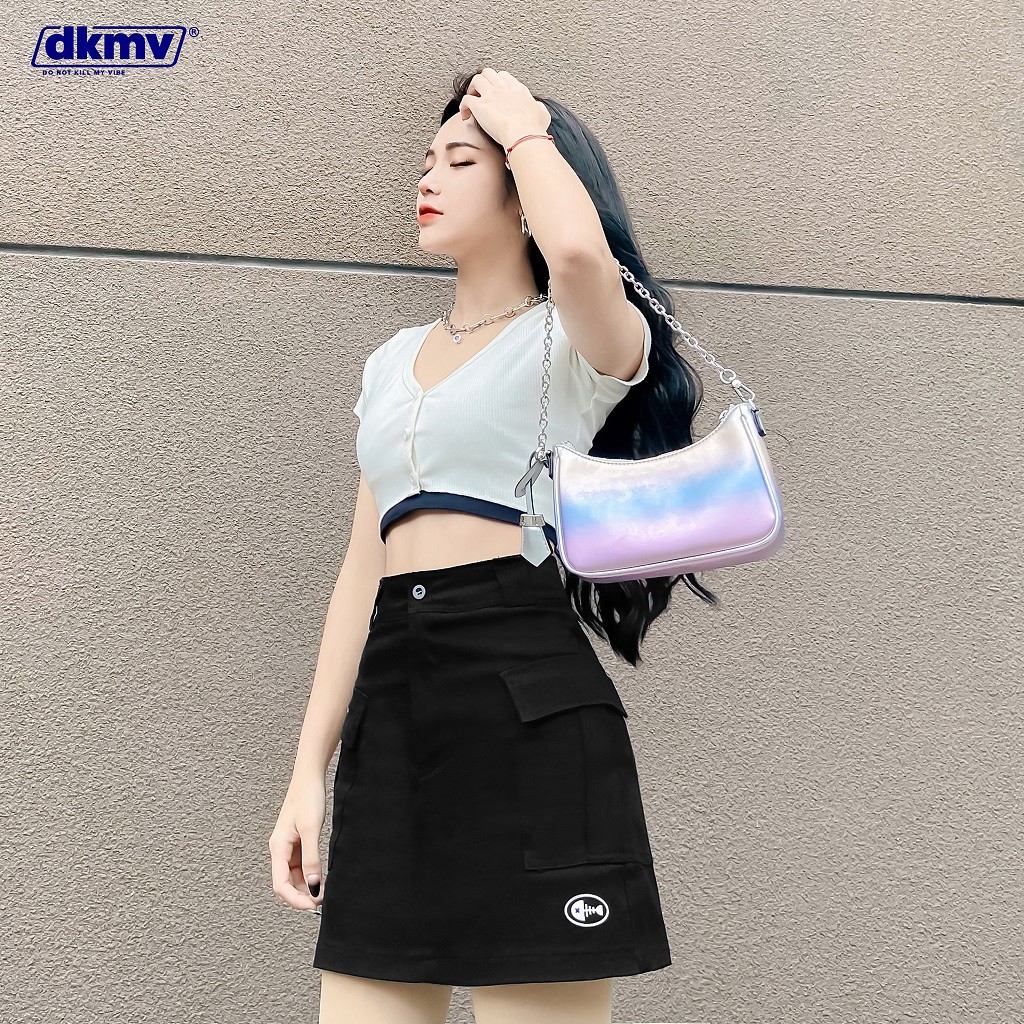 Chân váy ngắn nữ Don't Kill My Vibe dáng chữ A, vải kaki màu đen - Hilda Skirt | BigBuy360 - bigbuy360.vn