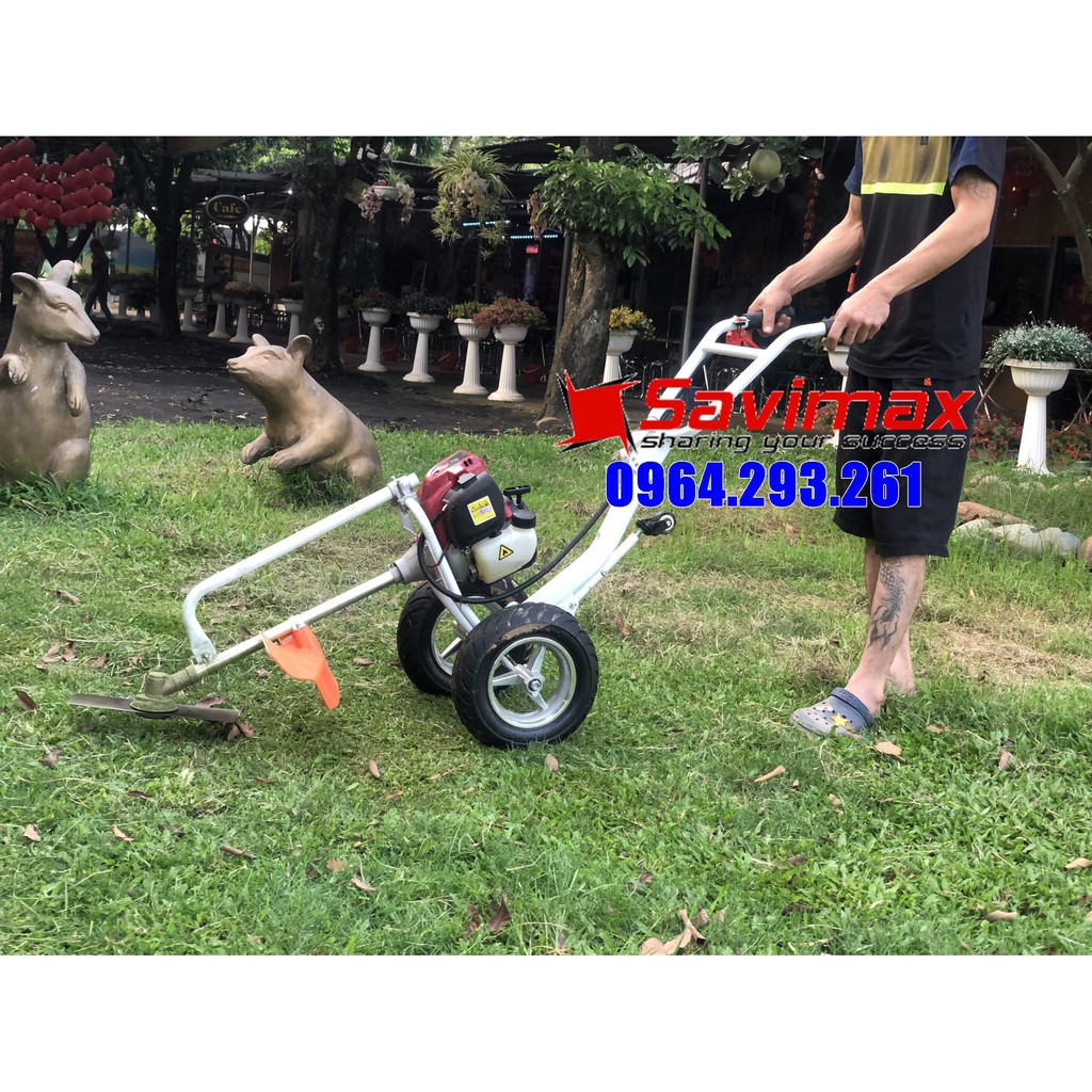 Máy cắt cỏ Honda GX35 dạng đẩy tay có bánh xe di chuyển, động cơ 4 thì | WebRaoVat - webraovat.net.vn