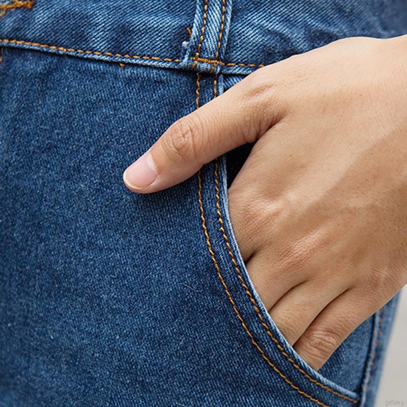 Quần jean ống suông lưng cao phong cách Retro Hàn Quốc trẻ trung