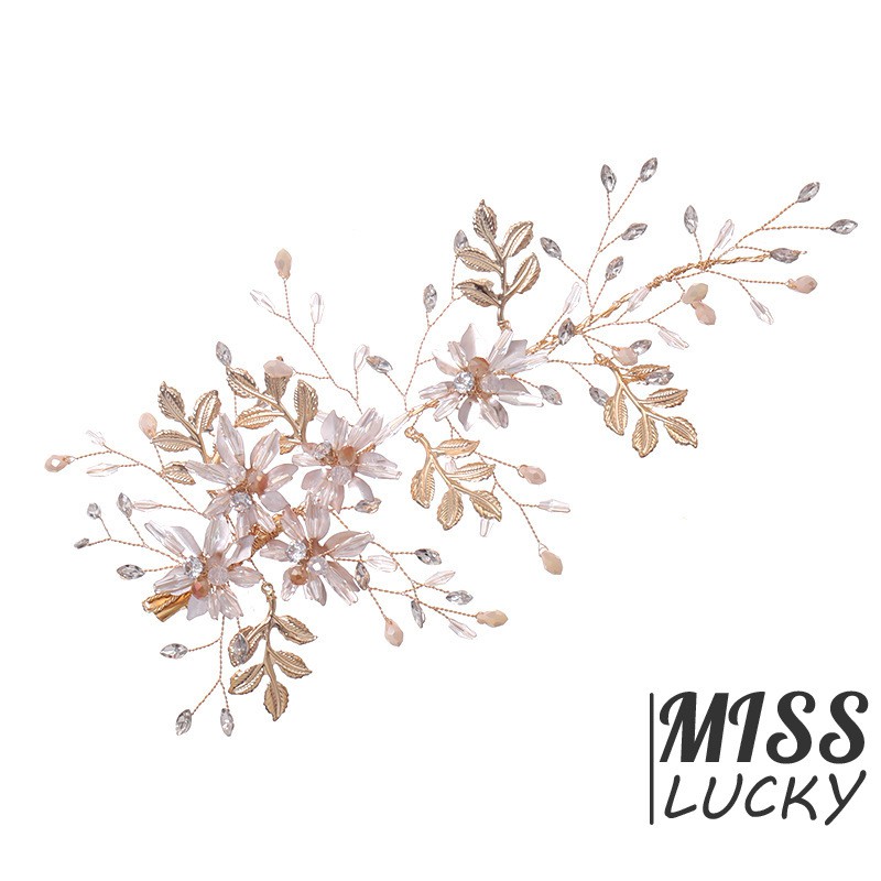 Kẹp tóc dạng dây ruy băng thời trang thanh tú cho cô dâu