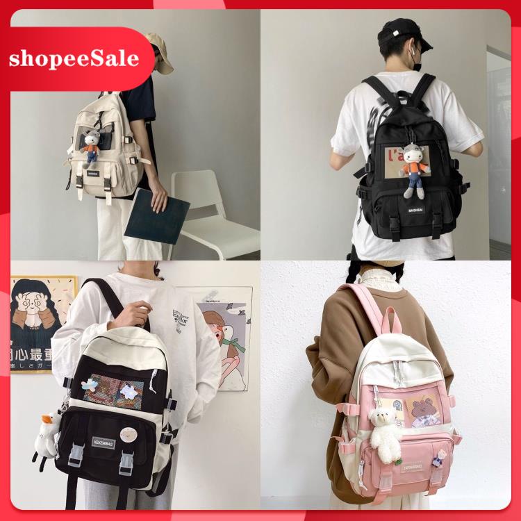 Balo nữ , balo đi học unisex thời trang nhiều ngăn đựng vừa laptop 14 inch Hàn Quốc