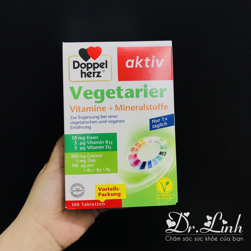 Viên uống vitamin và khoáng chất dành cho người ăn chay hộp 100 viên hàng đức đủ bill