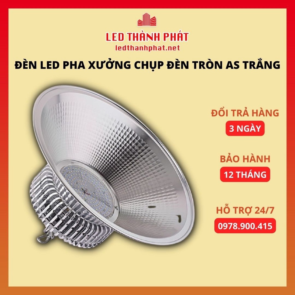 Đèn Led pha xưởng chụp đèn tròn ánh sáng trắng 100W - 150W - 200W - 250W cao cấp