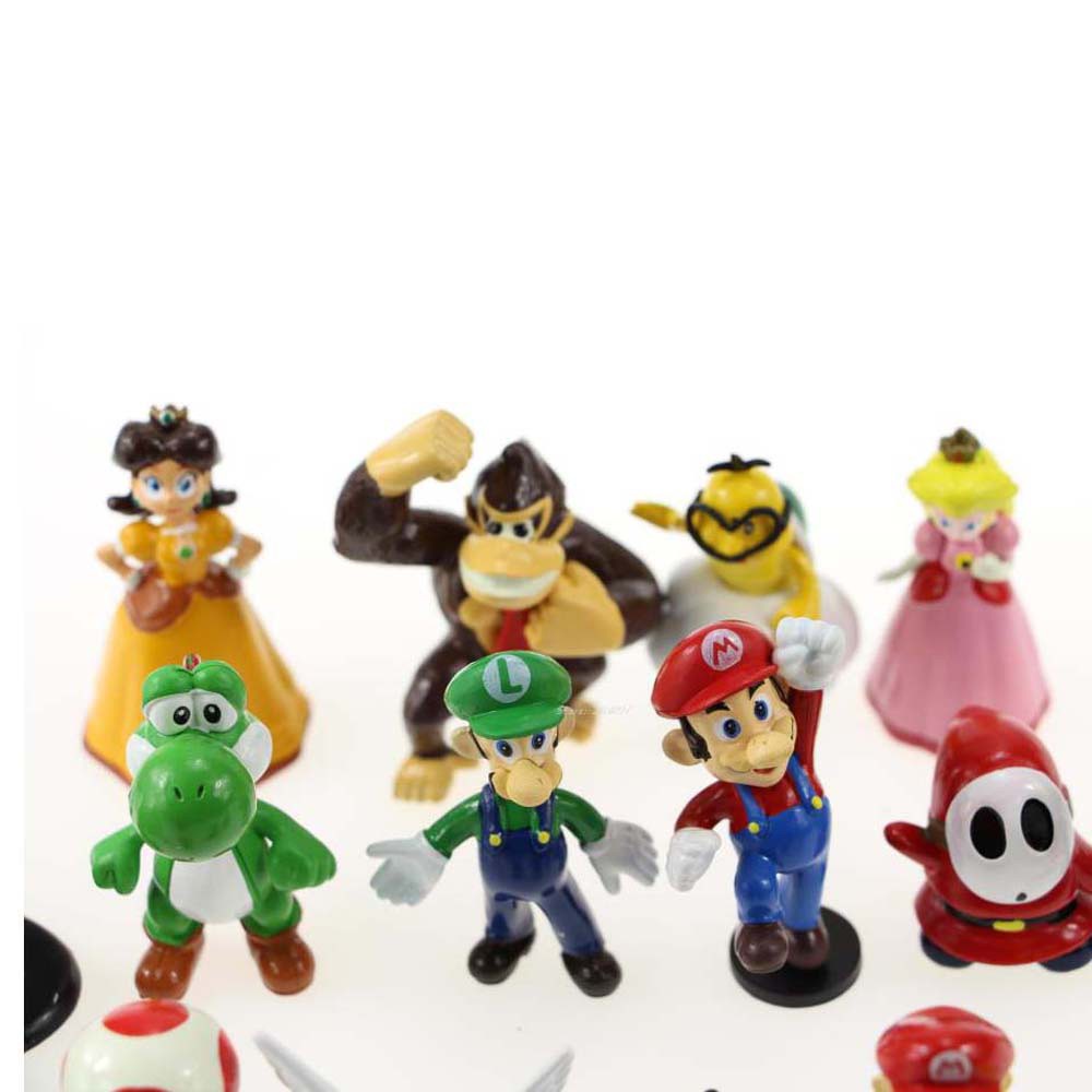 Set 18 Mô Hình Đồ Chơi Nhân Vật Game Mario Dễ Thương Bằng Pvc