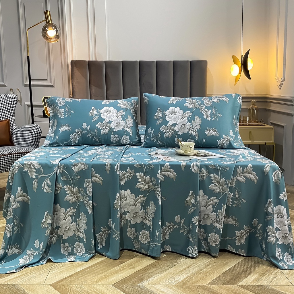 Bộ ga gối lụa tencel nhập khẩu cao cấp, ga giường lụa mềm mịn thoáng khí miễn phí bo chun theo yêu cầu