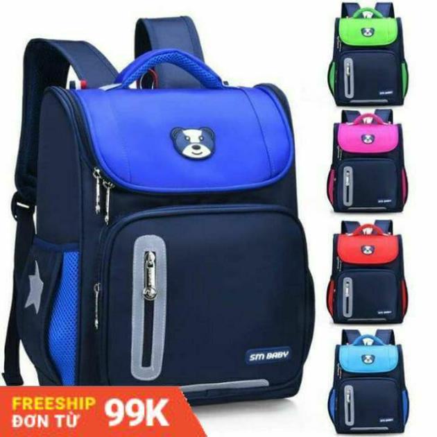[Giảm 50%] Balo chống gù dáng hộp, cặp học sinh tiểu học có phản quang bảo vệ cho bé