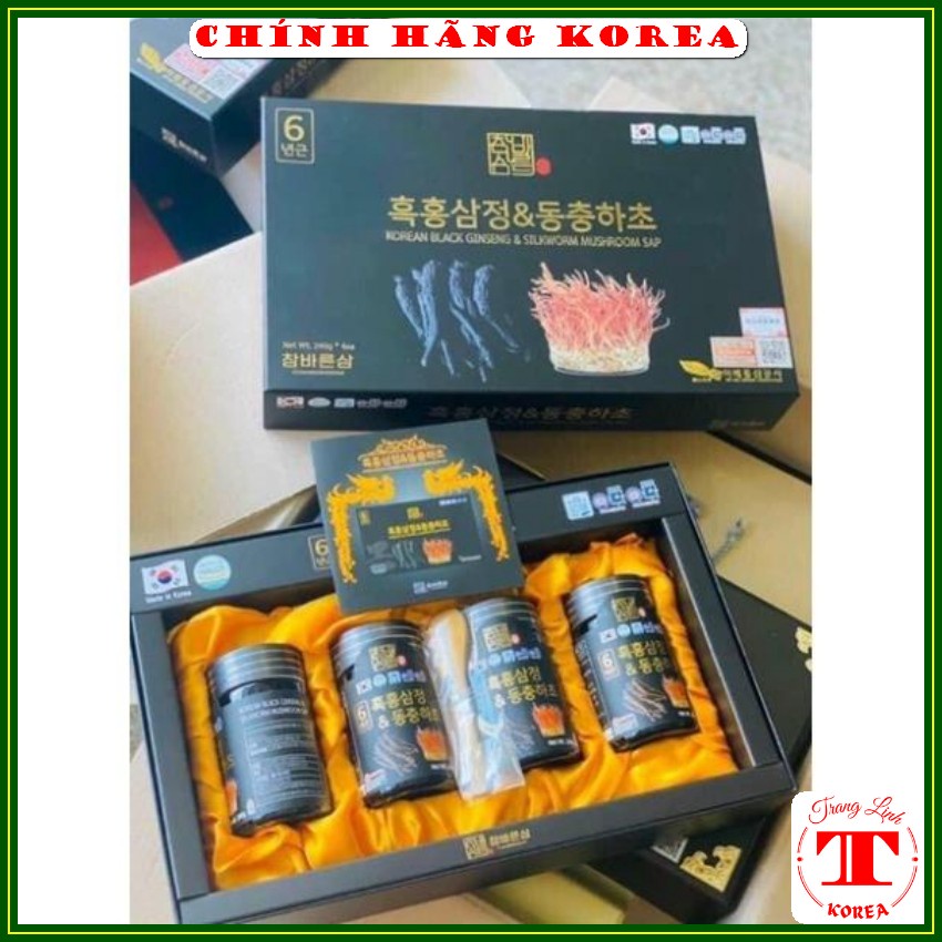 Cao hắc sâm đông trùng hạ thảo thượng hạng, hộp 4 lọ - Cao sâm hàn quốc  - Tăng đề kháng, phòng ung thư - tranglinh