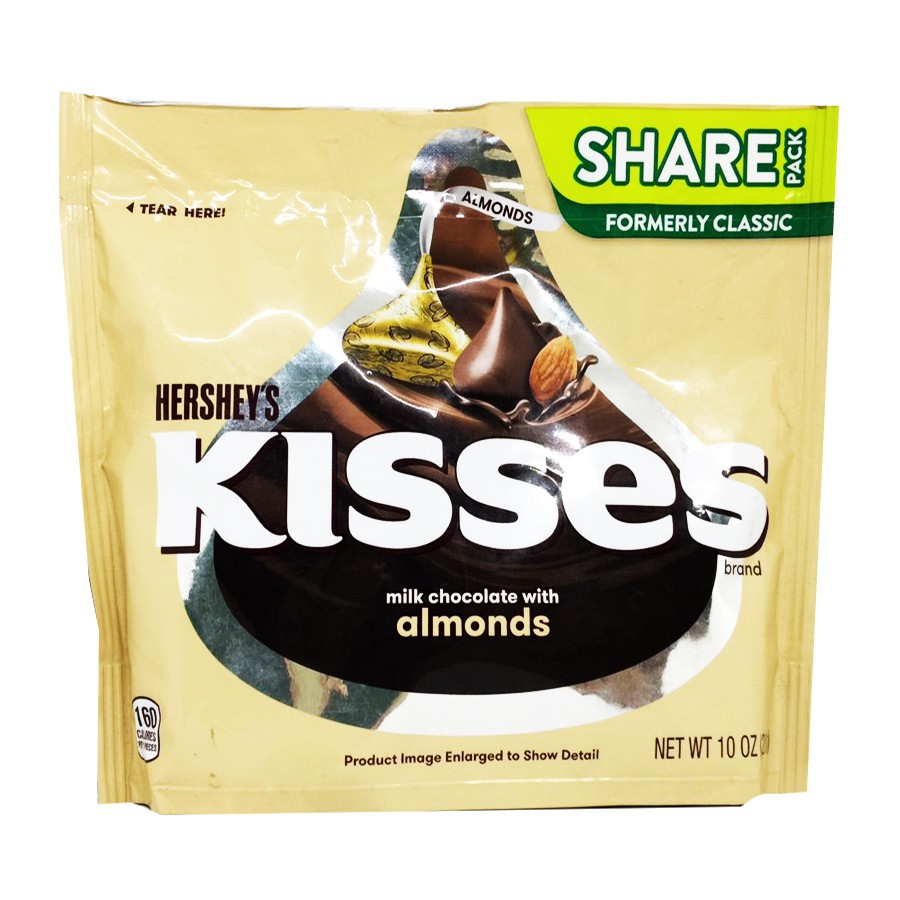 HERSHEY’S KISSES MILK CHOCOLATE WITH ALMONDS - USA ( SOCOLA SỮA HẠNH NHÂN) - 283G