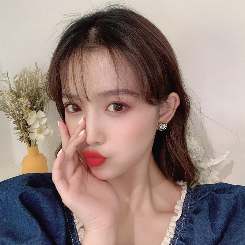 Khuyên tai dạng xỏ hình bông hoa thời trang phong cách Hàn Quốc