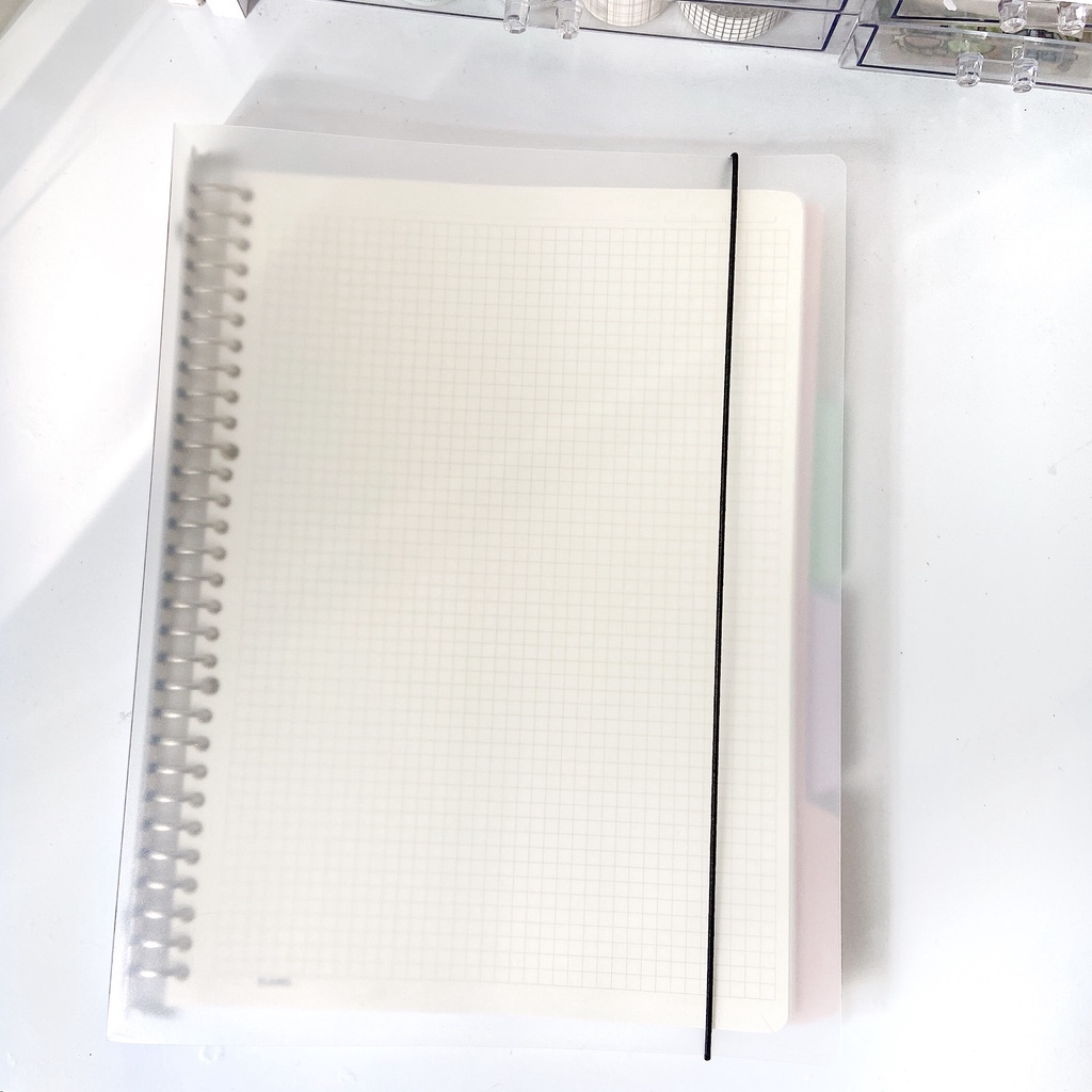 (TẶNG 4 TAB) SỔ CÒNG SIZE A4 30 LỖ GHI CHÉP HỌC TẬP BINDER BULLET JOURNAL SẴN 100 TỜ GIẤY SIÊU DÀY 120 GSM KLONG