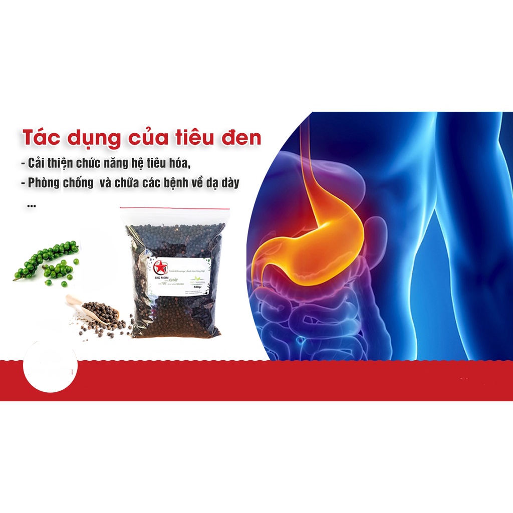 Hạt Tiêu Đen Giá Sỉ - TĐ500 - To Tròn Đều Chắc Hạt - Qùa Tặng 100gr Hạt Điều Màu Đỏ- BigMon