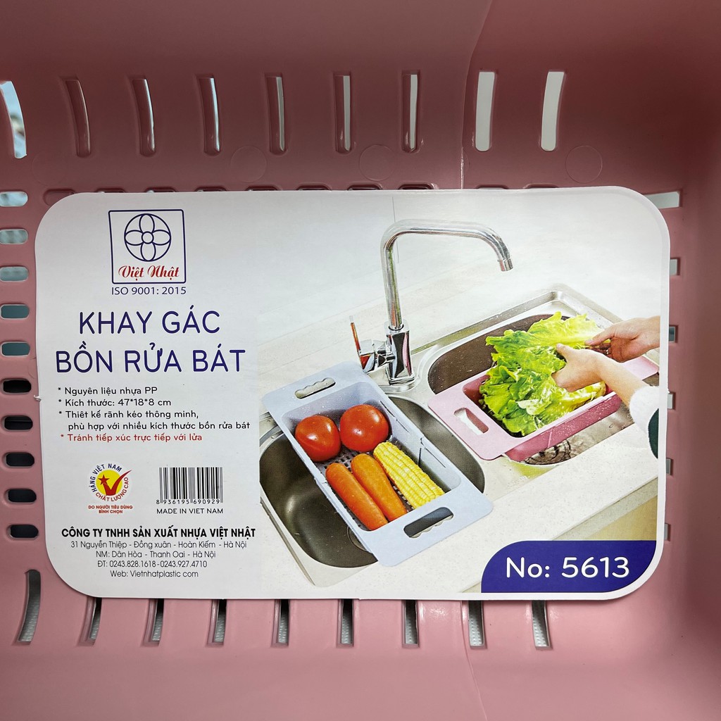 Rổ gác bồn rửa chén bát đựng trái cây, rau củ quả, úp ly cho ráo nước tiện dụng, chất liệu nhựa pp thương hiệu Việt Nhật