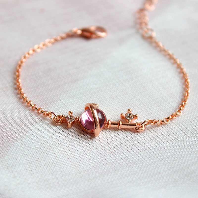 Vòng Đeo Tay Hình Hành Tinh Màu Hồng Xinh Xắn Dành Cho Nữ