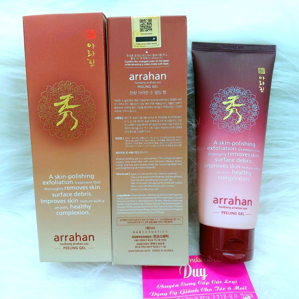 Tẩy Da Chết - Tẩy Tế Bào Da Chết Mặt  Arrahan & 3W 180ml - Cho Làn Da Săn Chắc Tươi Sáng