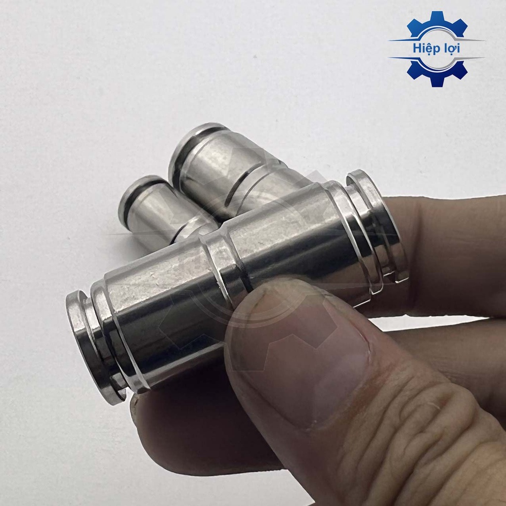 Nối 2 đầu ống khí nén inox IPU - nối nhanh, nối thẳng dây hơi khí hơi - cút nối khí nén