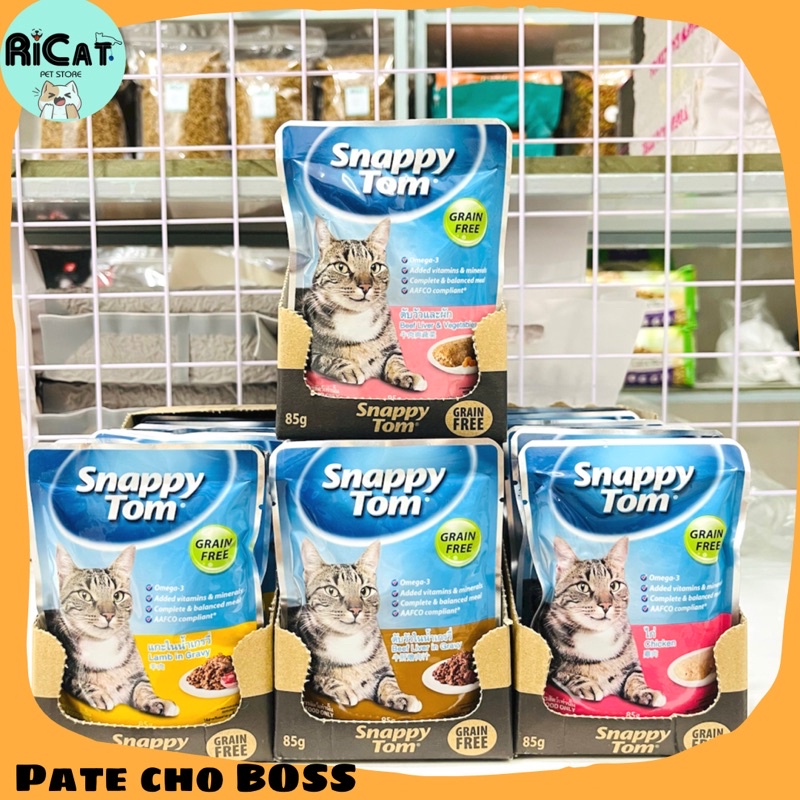 Pate SNAPPY TOM Real Fish Gói 85g - Cá Thật, Thịt Thật Cho Mèo