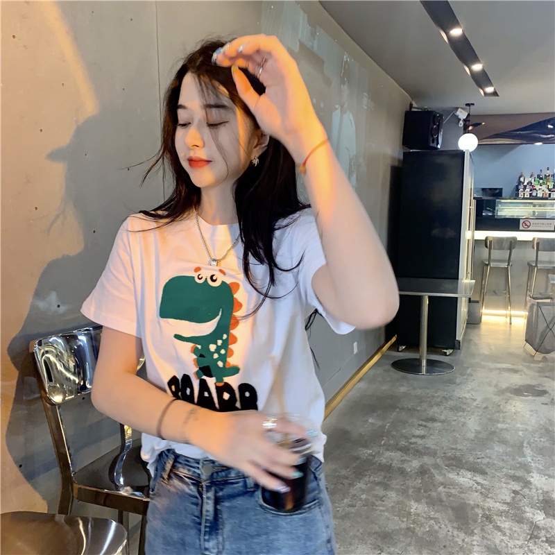 Áo thun SUXI tay ngắn cổ tròn thêu họa tiết thời trang dành cho nữ