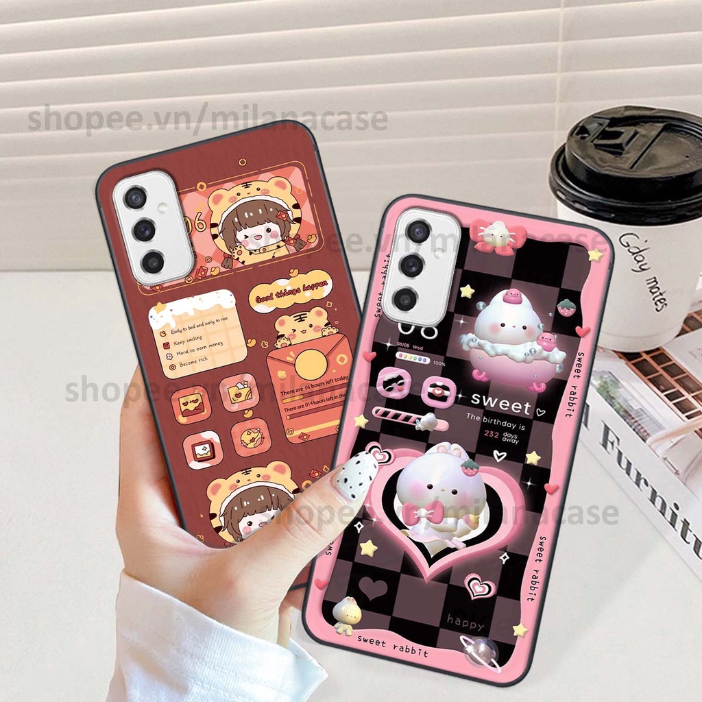 Ốp Samsung M52 5G hình đồng hồ icon gấu mèo cute cực dễ thương ngộ nghĩnh