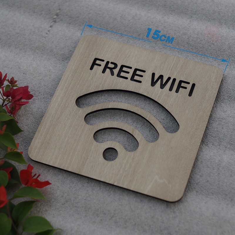 Bảng Gỗ Free Wifi Decor Quán Cafe trang trí cao cấp hiện đại