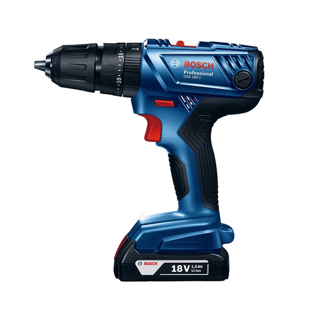 Máy khoan vặn vít dùng pin Bosch GSR 180-LI - phụ kiện mới