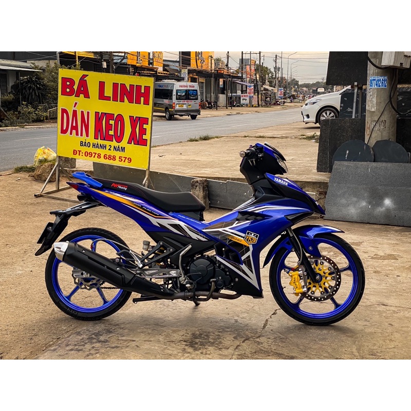 Tem Rời Exciter 150 mẫu Y15zr cao cấp dán cho xe màu xanh