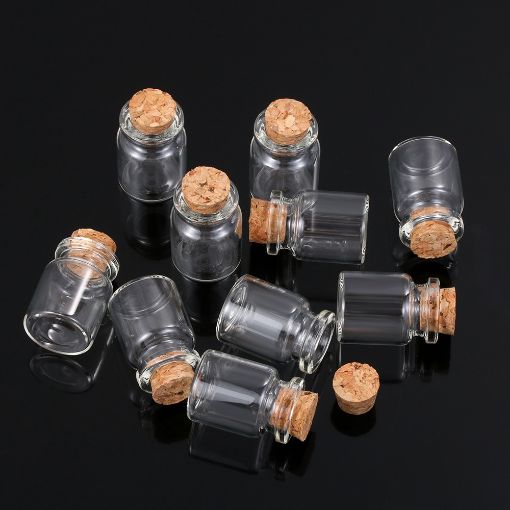 Set 10 Lọ Thủy Tinh Rỗng Mini Dùng Làm Đồ Thủ Công