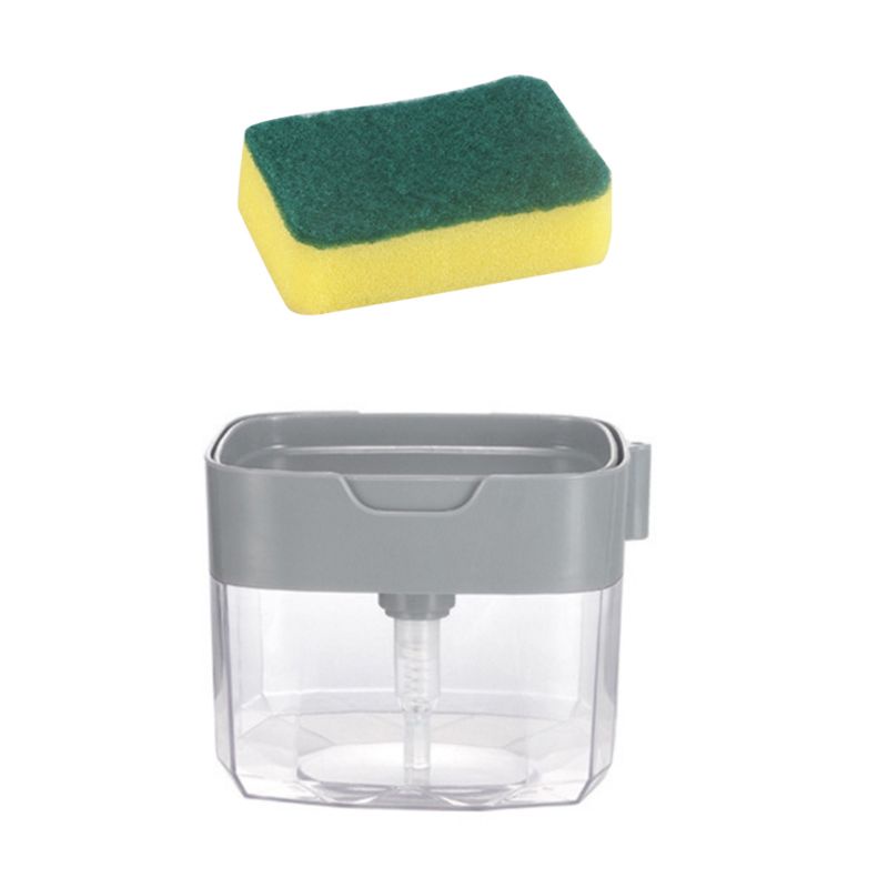 Bình Đựng Xà Phòng Kèm Giá Đỡ Bọt Biển Rửa Chén Tiện Dụng Cho Nhà Bếp