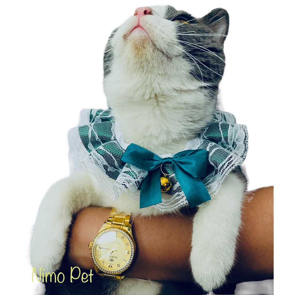 Yếm đeo cổ ren kèm chuông độc đáo cho thú cưng