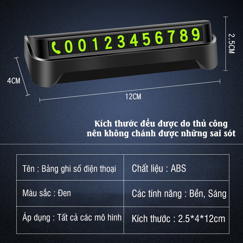 Bảng số điện thoại ô tô 💲 GIÁ TẬN XƯỞNG 💲 Bảng ghi sđt gắn taplo khi đỗ xe hơi - Đóng mở dễ dàng | BigBuy360 - bigbuy360.vn