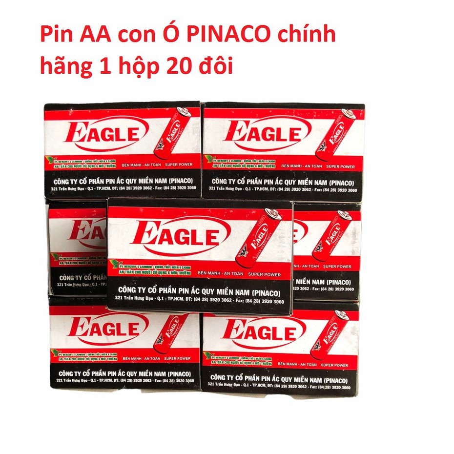 Hộp pin  AA con Ó PINACO chính hãng gồm 40 viên pin AA 1,5V .Hàng cam kết chính hãng đạt ISO 9001 dung lượng sử dụng lâu