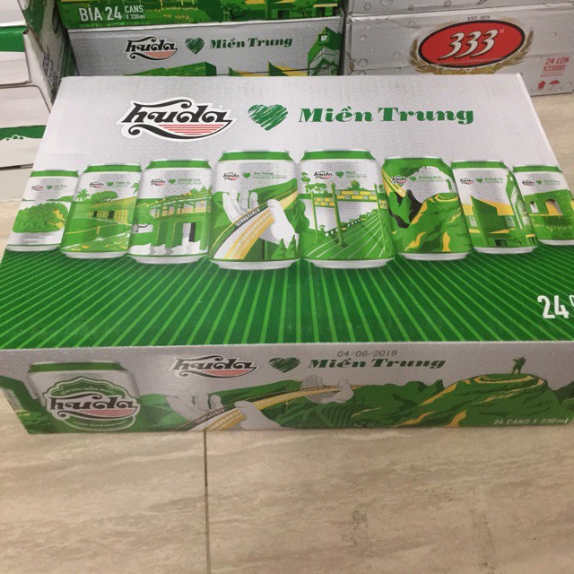 Thùng bia Huda 24 lon 330ml date mới