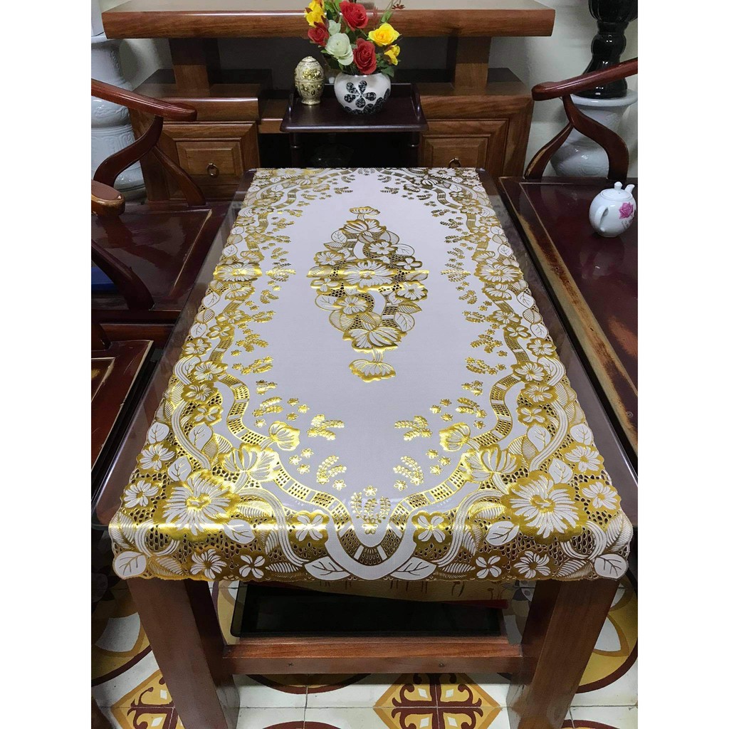 [SIÊU RẺ] Khăn trải bàn ren hoa 50x110cm - HÀNG ĐẸP