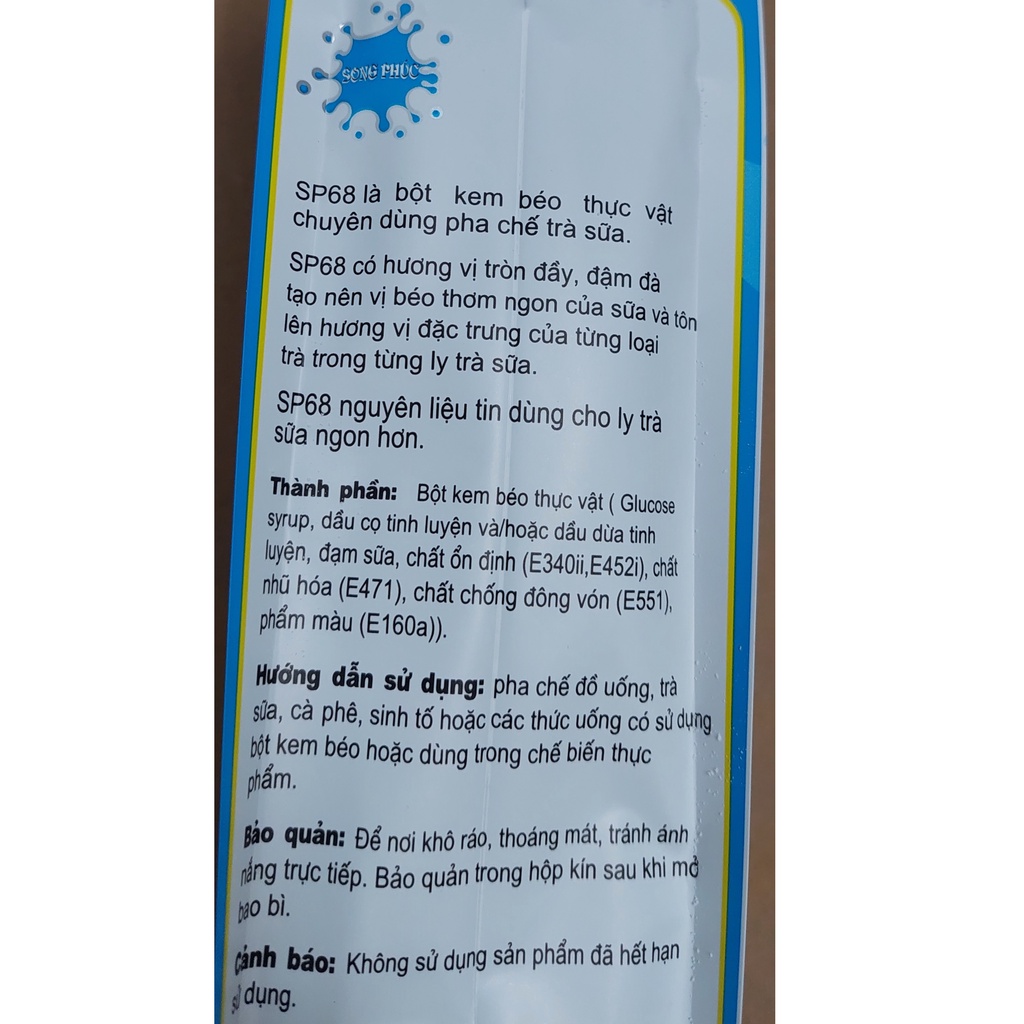 Bột sữa / bột Kem Béo Thực Vật Song Phúc SP68 - bao 1kg - dùng để pha trà sữa