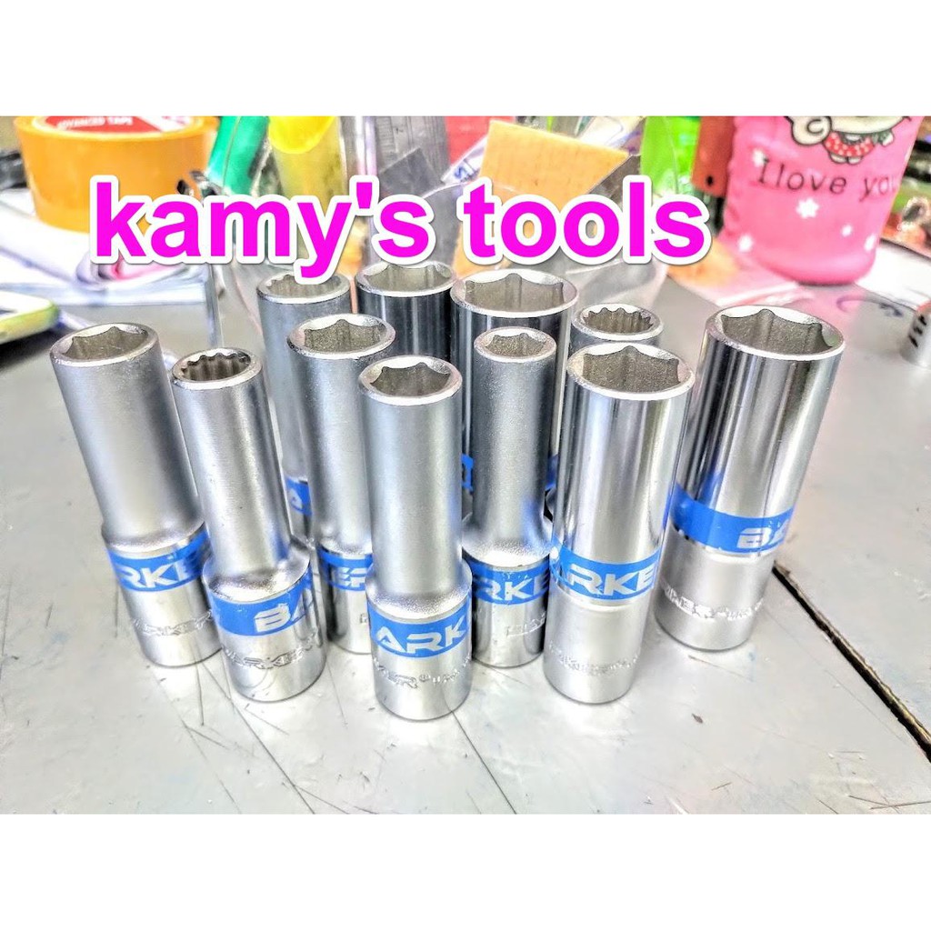 Bộ Đầu Tuýp Dài Barker Lỗ 1/2 bộ 15 cái 10mm-32mm, Đầu Típ, Đầu Khẩu
