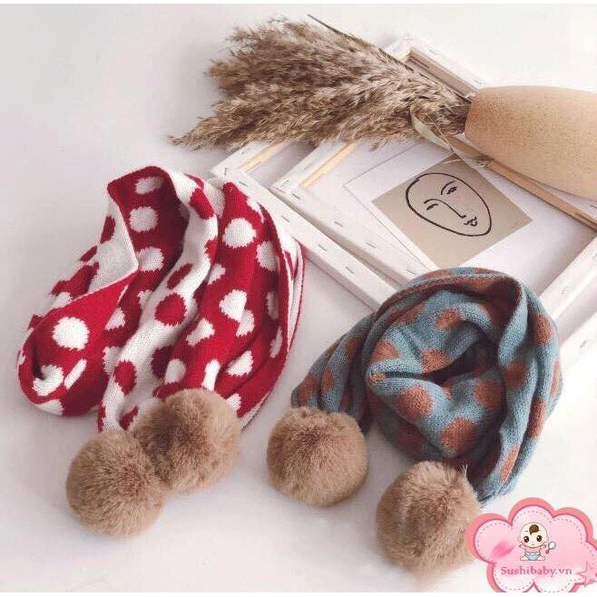 Khăn len cho bé xuất Hàn nhiều màu cho bé trai và bé gái chất liệu len mềm mại phong cách Hàn Quốc