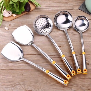 Muôi Múc Canh Và Muôi Thủng( Inox cán vàng )