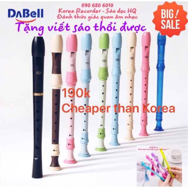 Sáo dọc recorder nội địa Hàn Quốc( tặng kèm viết sáo cũng thổi được)